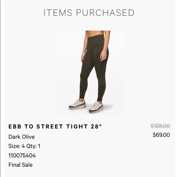 Dark olive lululemon leggings - Picture 3 of 3